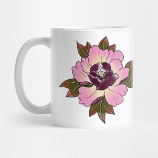 Peony Flower Japanese Tattoo Style Mug